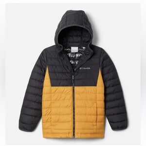 NWOT Columbia Boys Powder Lite Hooded Insulated Puffer Jacket in Raw Honey Large